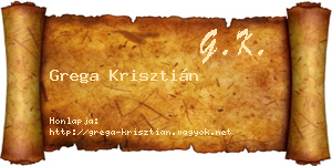 Grega Krisztián névjegykártya